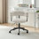 Tarena Upholstered Fabric Swivel Office Chair - Modern Curved Backrest Design