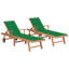 Chaise longue simple en teck avec coussins 78 po Doucet-1036249176-1036250016