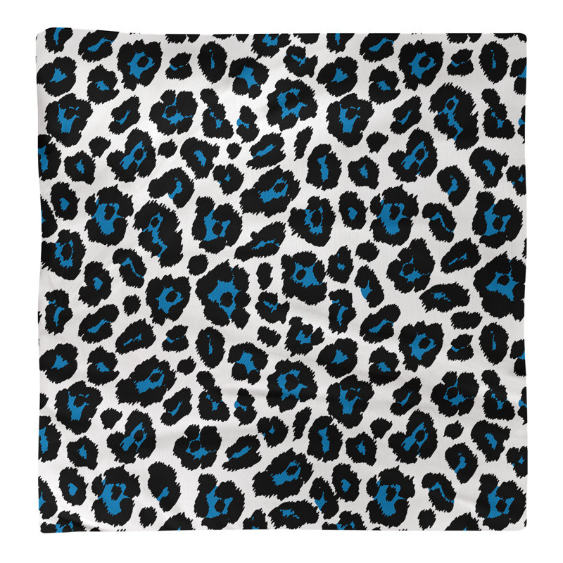 Cotton Animal Print Square Napkin, 10" x 10", White/Honolulu Blue/Black
