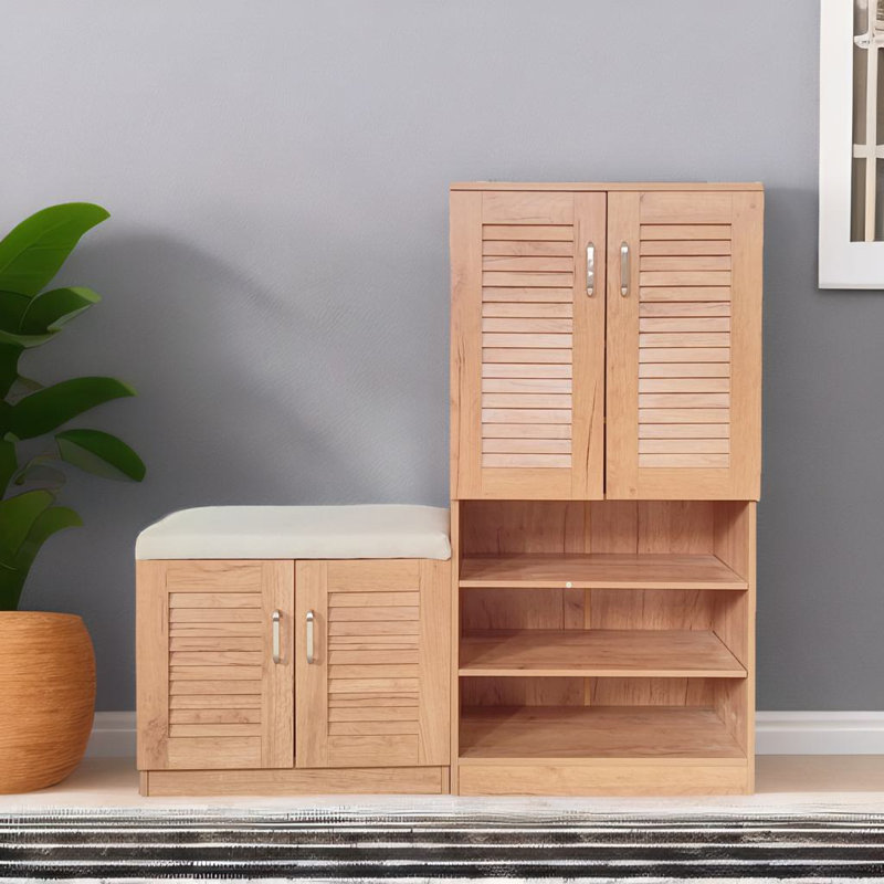 Armoire à chaussures multifonctionnelle, Chêne