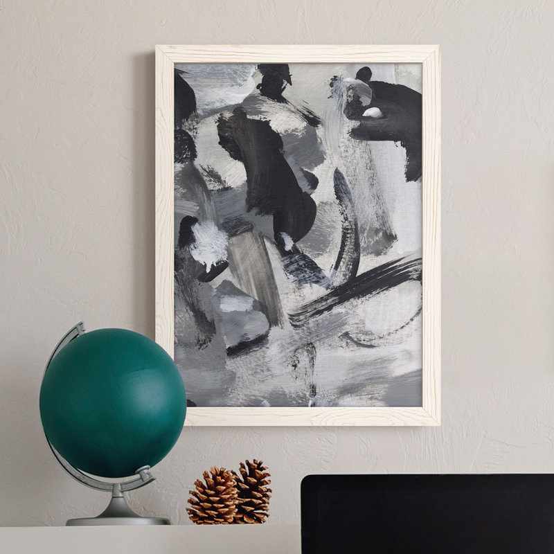 Toile encadrée noire et blanche de qualité supérieure prête à accrocher, Cadre blanc, H 17 po x l 20 po x P 1 po