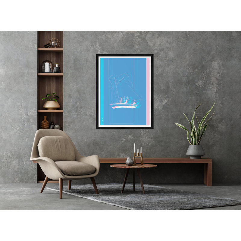 Family Boating In Pastels Print