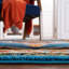 Tapis rétro bleu / ivoire Hamadan 260-370008914
