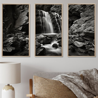 Waterfall Cliff Scenery II - Waterfall, ensemble d'art sur toile