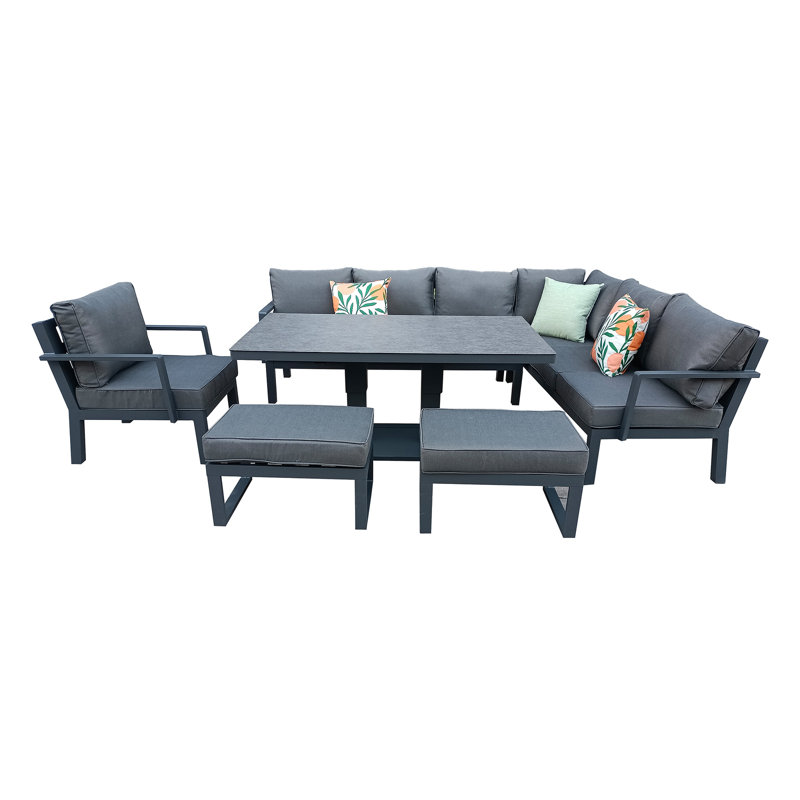 90cm Wide U-Shaped Patio Sofa with Cushions