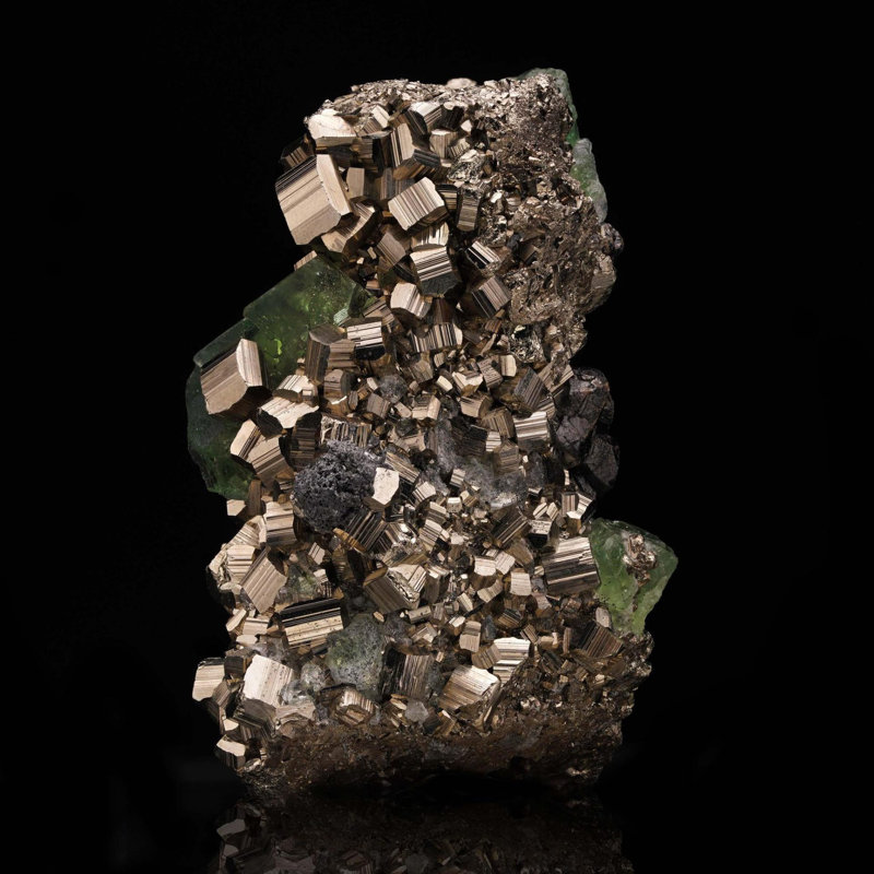 Pyrite with Green Fluorite - 296g