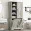 Armoire de rangement pour salle de bain avec portes et panier à linge inclinable-1198214657