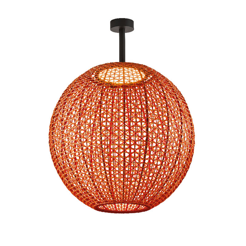 Plafonnier semi-encastré à DEL 1 lumière 23,62 po Nans, Rouge