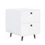 Armoire de rangement Night Night en acier, 2 tiroirs, blanc, pour une chambre à coucher moderne et un salon avec tiroirs coulissants silencieux, pieds réglables