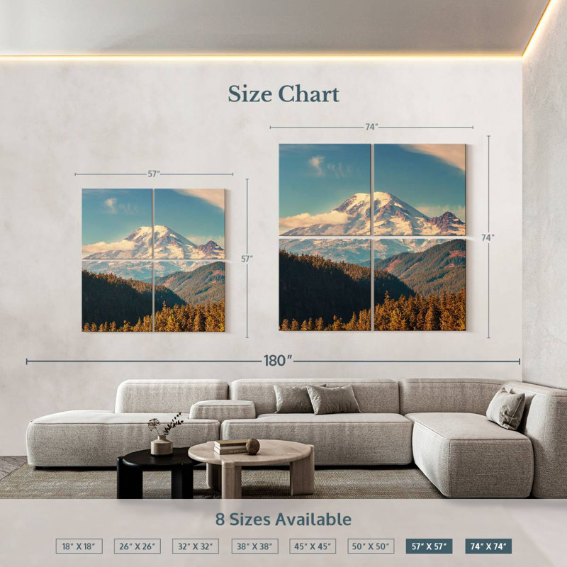 Mt. Rainier Morning Glow, 74" H x 74" W