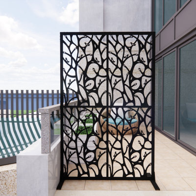 Cloison d'intimité en métal avec écran d'intimité autoportant pour balcon et patio
