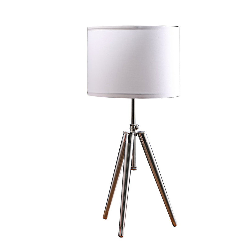 Lampe de table à trépied réglable Mid-Century en métal avec finition élégante et lueur douce