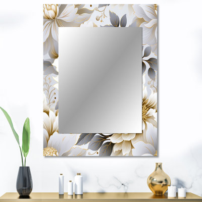 Mandalas blanc et doré Asencio - miroirs décoratifs floraux