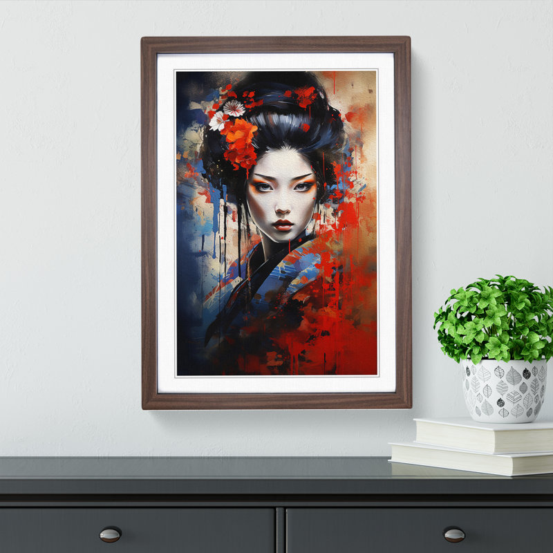 Single Picture Frame Print on Wood, Walnut Framed, 46cm H x 34cm W