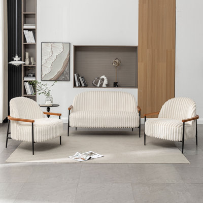 Merredith 3 - Piece Living Room Set With Iron Legs