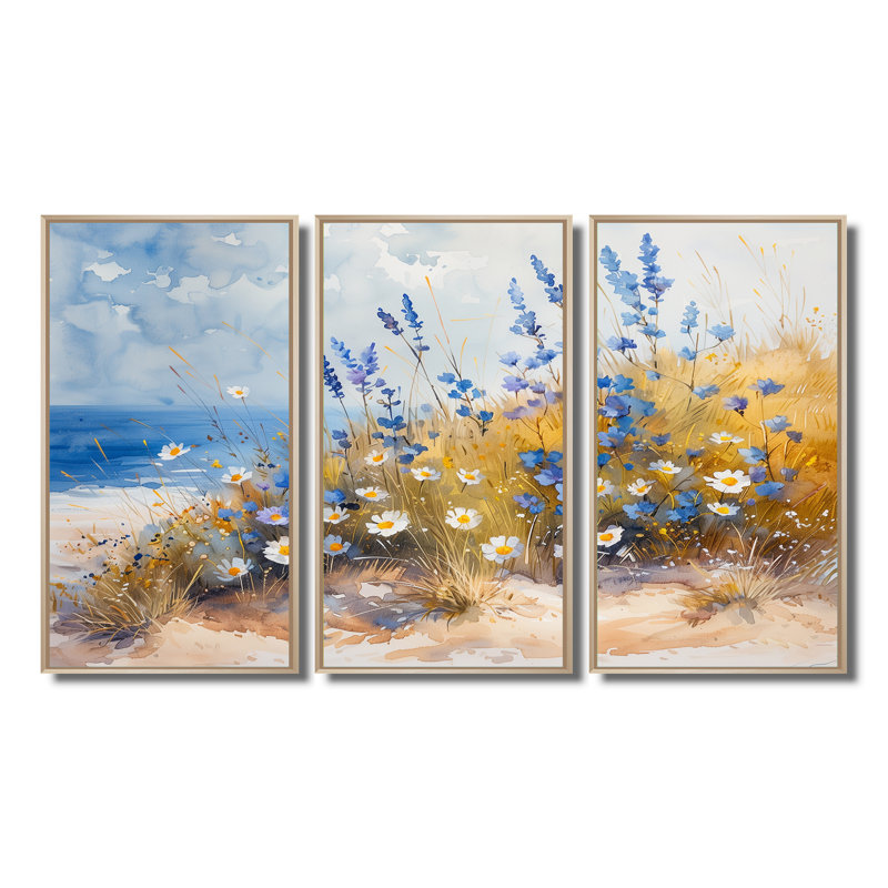 Ensemble de décorations murales Lupin - Lupin, Toile naturelle avec cadre flottant, H 32 po x l 48 po x P 1 po