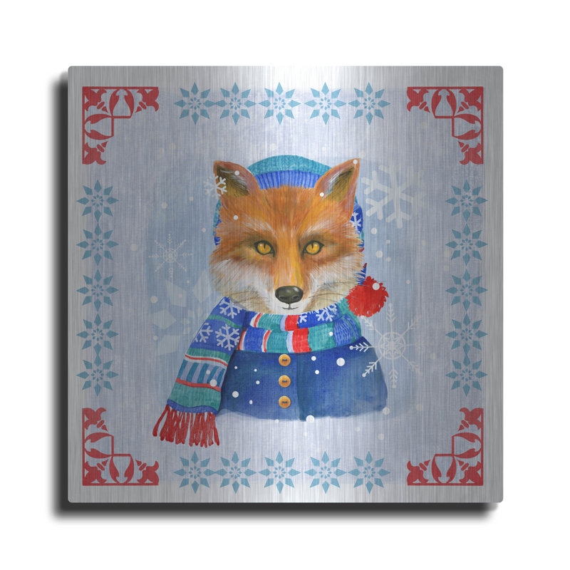  «Winter Fox» par Fiona Stokes-Gilbert, art mural en métal, H 12 po x l 12 po