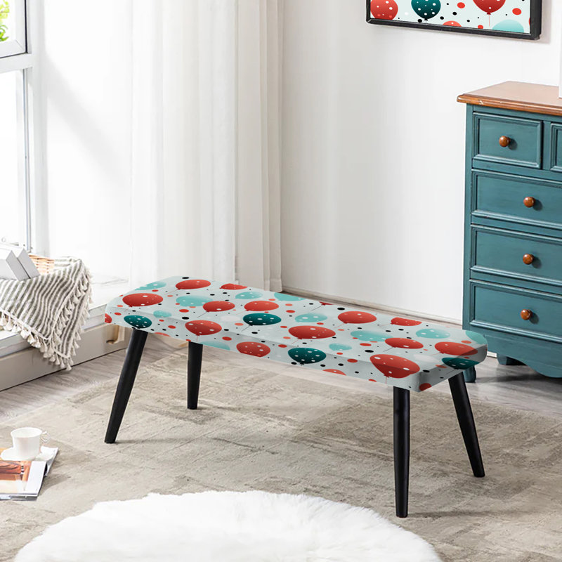 Banc noir rembourré Playful Polka Dots