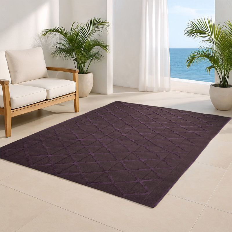 Tapis noir intérieur et extérieur Trellis