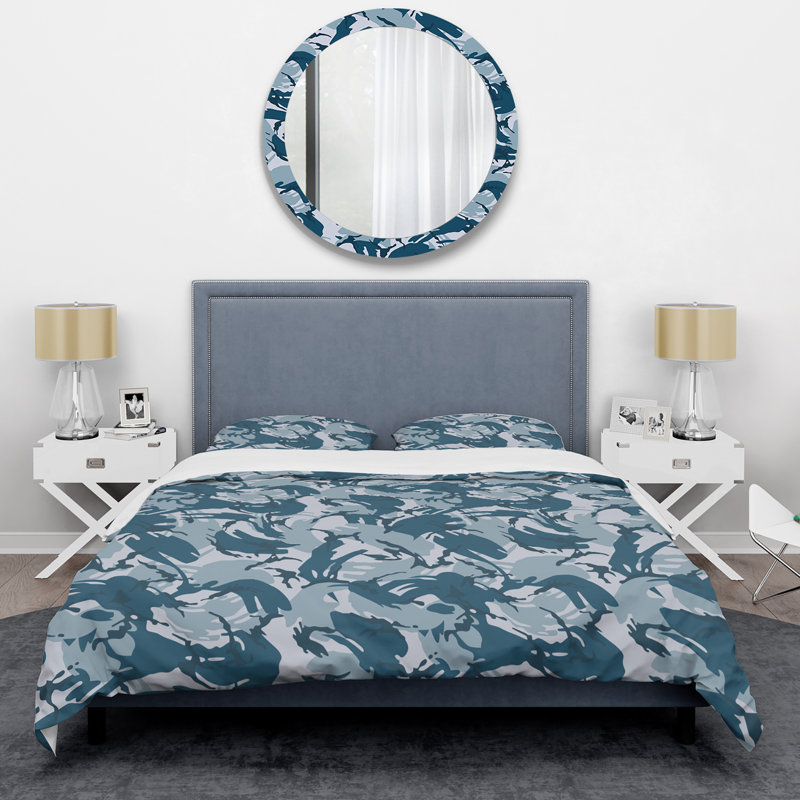 Ensemble de housse de couette en microfibre vert / bleu 3 pièces