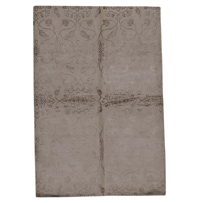 Tapis gris ombré noué à la main 6 pi 1 po x 8 pi 11 po
