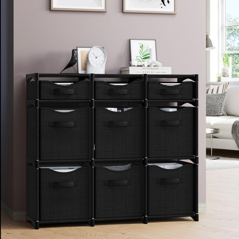 9 casiers de rangement et rangement pour cubes, Noir