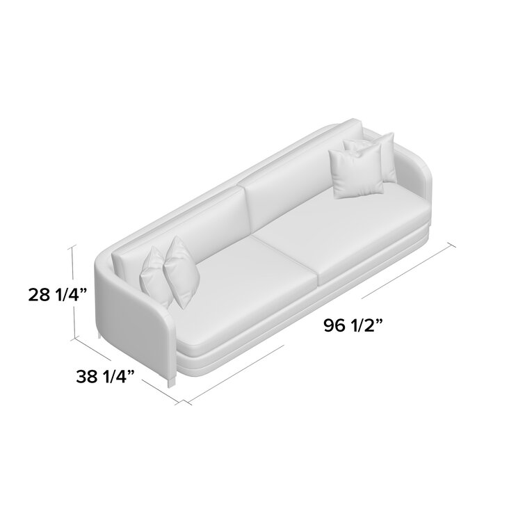 Modern Streamline 3-Seat Sofa with Lumbar Support - White