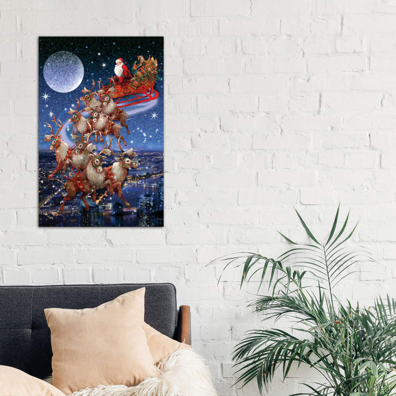 Santa's Sleighride - Print on Canvas, 66.04 cm H x 45.72 cm W x 1.91 cm D, No Frame