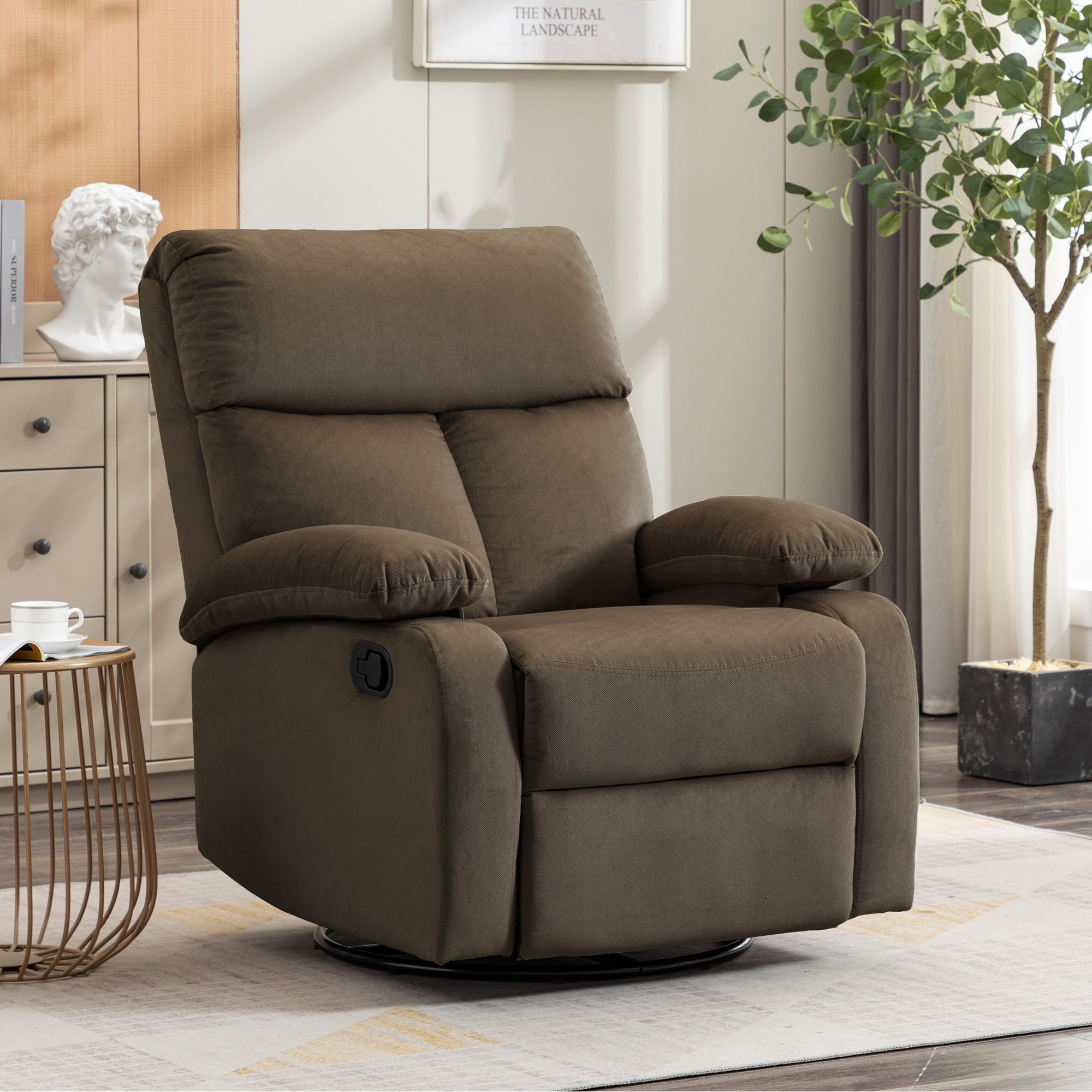 Ebern Designs Ashville Velvet Swivel Recliner Swivel Rocker Recliner