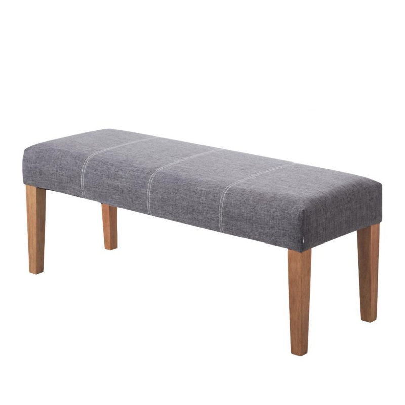 Adames Kingspoint Painted Upholstered Bench, Grey