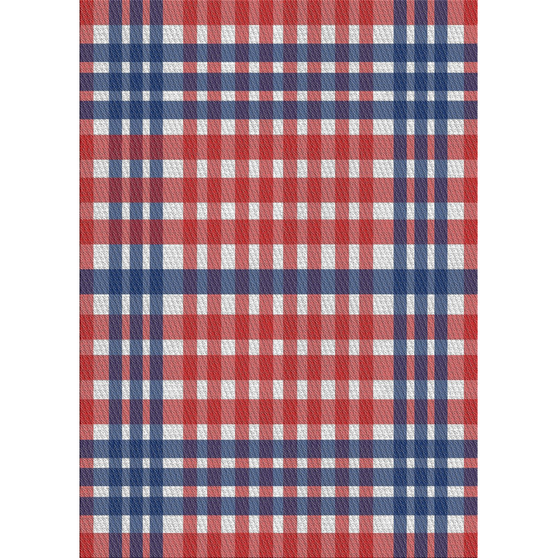 Tapis bleu / rouge Williamston, Rectangle 5 pi x 7 pi