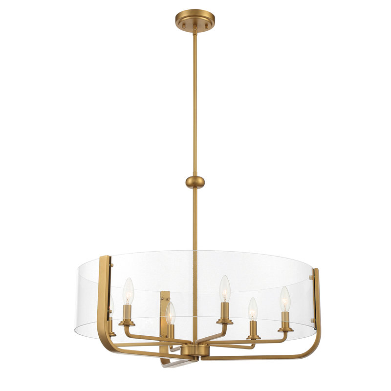 Elegant Brass Campisi 6-Light Modern Chandelier