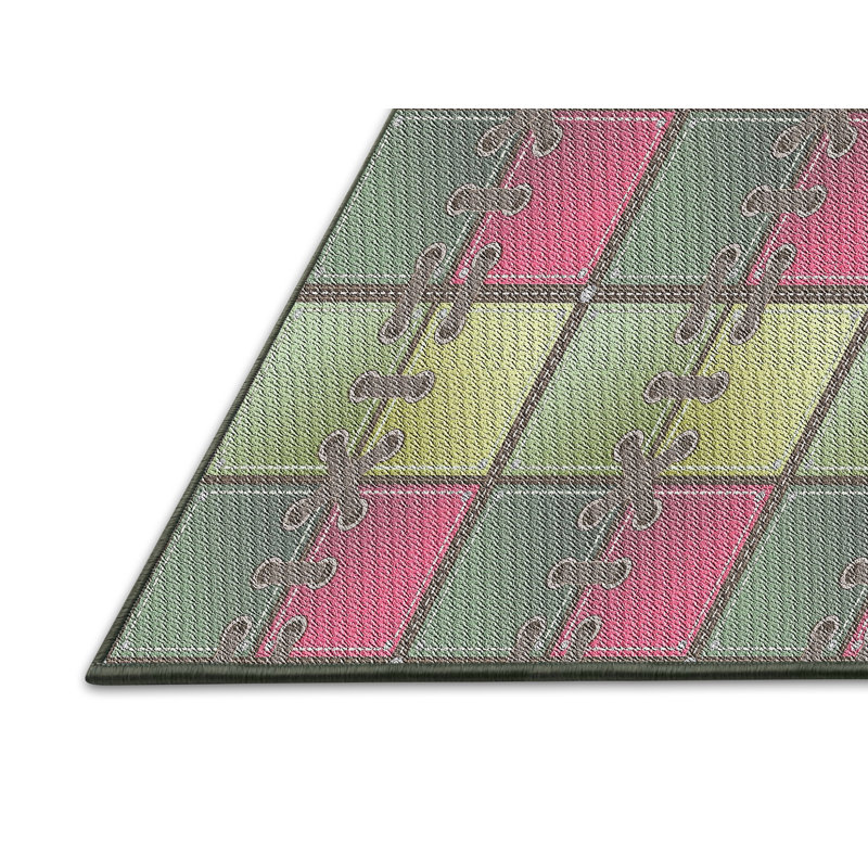 Tapis noir/gris à motifs, Rectangle 7 pi x 9 pi