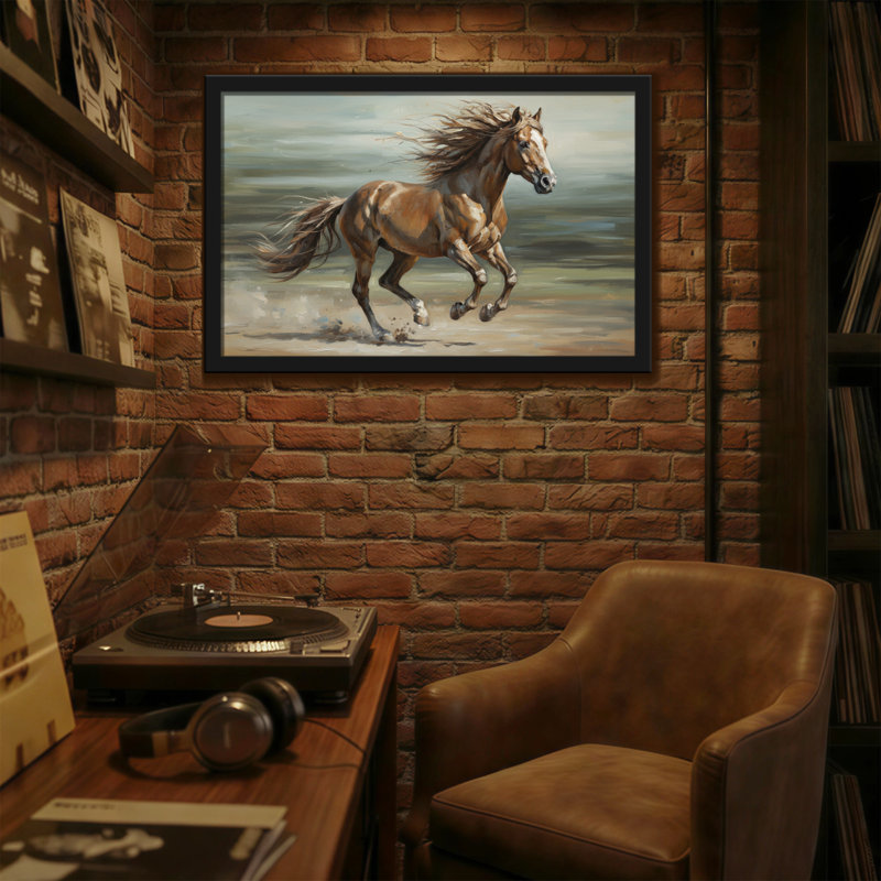 "Animaux qui courent", reproduction d'art sur toile, H 12 po x l 18 po