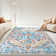 Non-Slip Machine Washable Red/Teal/Gray Oriental Area Rug