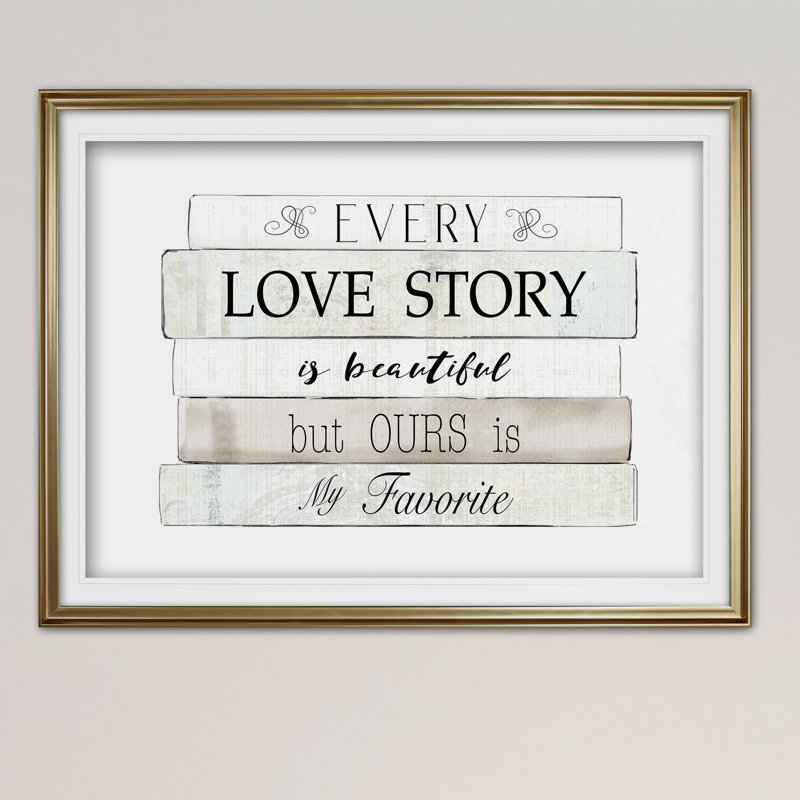 « all love story », reproduction de peinture à l’acrylique encadrée, Or, H 20 po x l 24 po x P 1,5 po