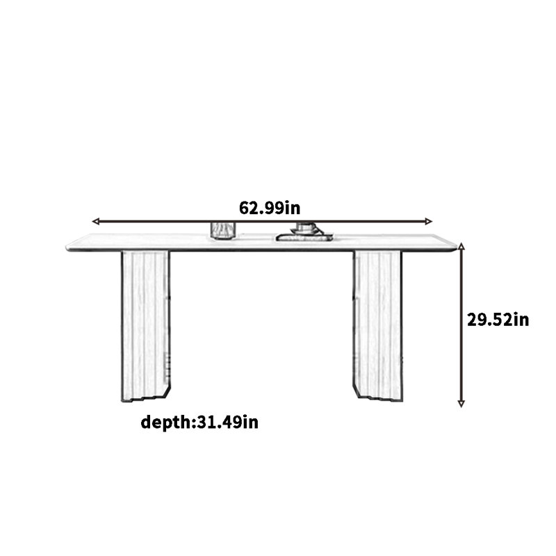 Jacaiden Dining Table, 29.52"H x 62.99"L x 31.49"W