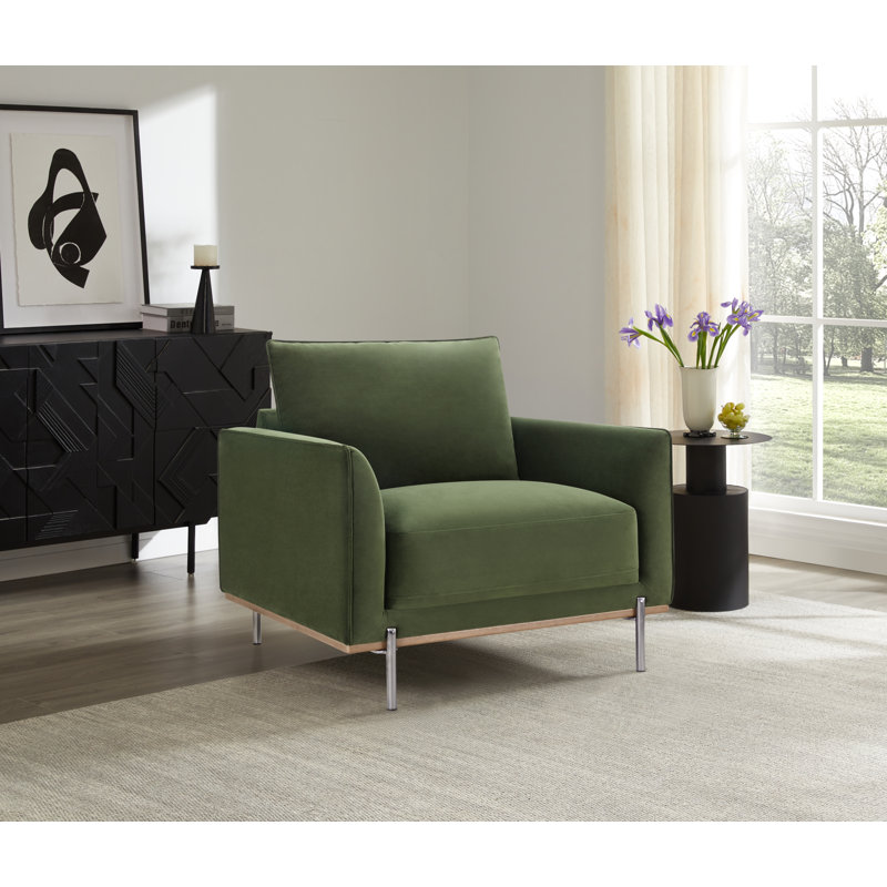  Chaise d'appoint rembourrée carrée avec pieds en métal Jay