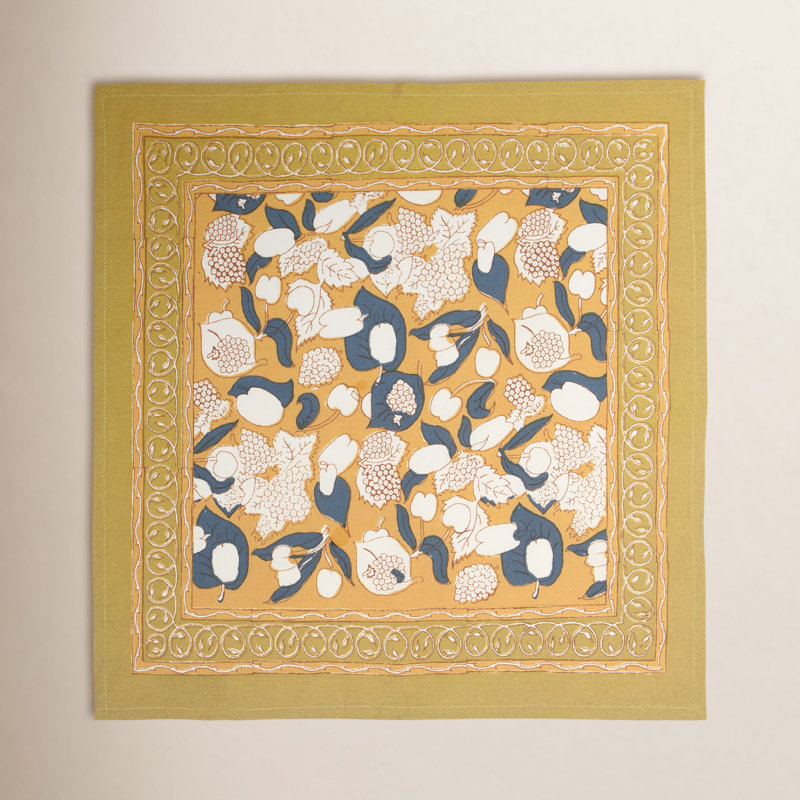 Bryssa Napkin 19" x 19", Mustard/Blue