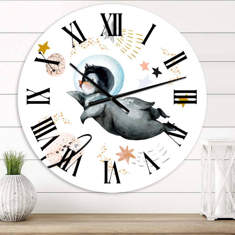 Petit pingouin volant avec étoiles planètes II, Moyen
