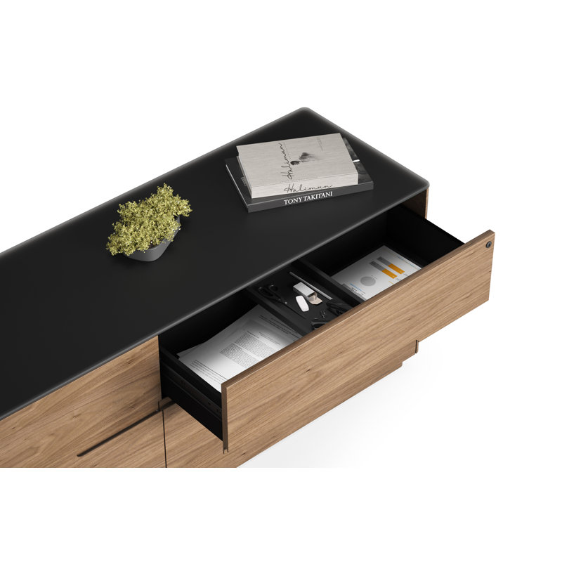 Luma 2 - Drawer File Cabinet, Walnut/Black