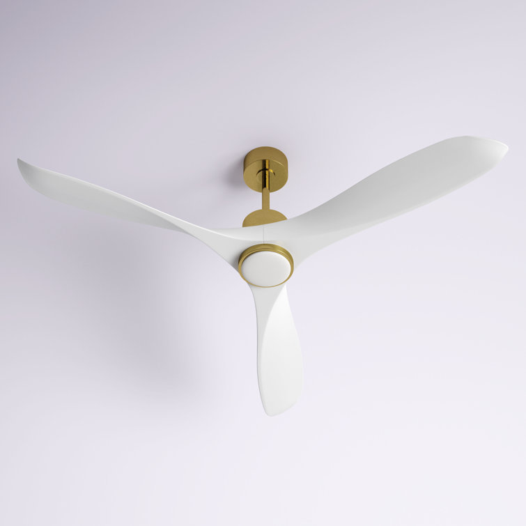 Antinisha 60" Solid Wood 3-Blade Propeller LED Ceiling Fan with Light Kit and Remote Control