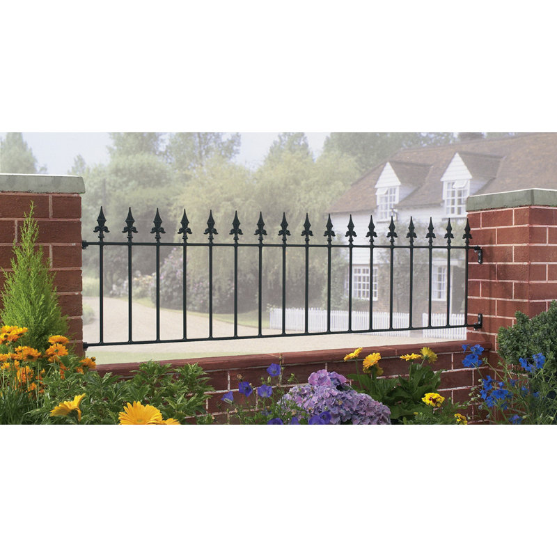 Pinkley 49cm H x 181cm W Black Metal Fencing with 1 Panel(s) Included