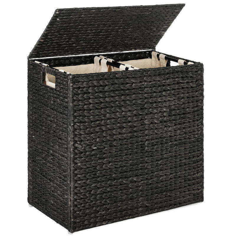 Double Laundry Hamper Basket, Black