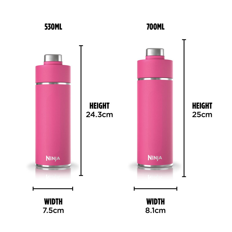 Ninja Thirsti 530 Ml Travel Bottle, Pink