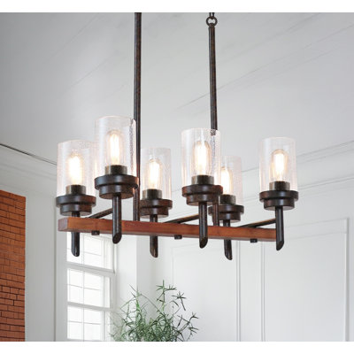 6-light Modern Farmhouse Linear Pendant Light