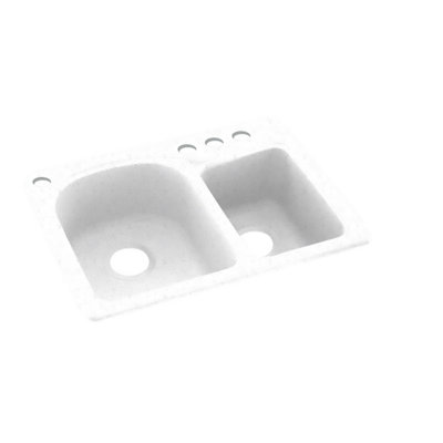25'' L Double Bowl Solid Surface Kitchen Sink
