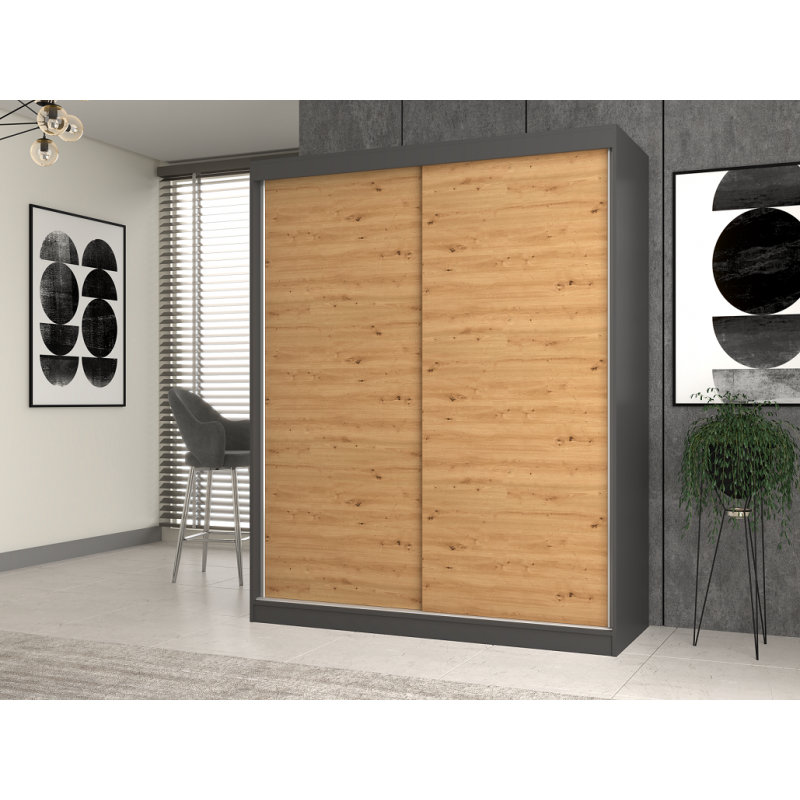 Spiros Laminate Wardrobe, Grey