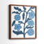 «Blue Folk Florals I», reproduction encadrée de qualité supérieure - prête à être accrochée - aucun clou requis - aucun clou requis-108018853-108018858