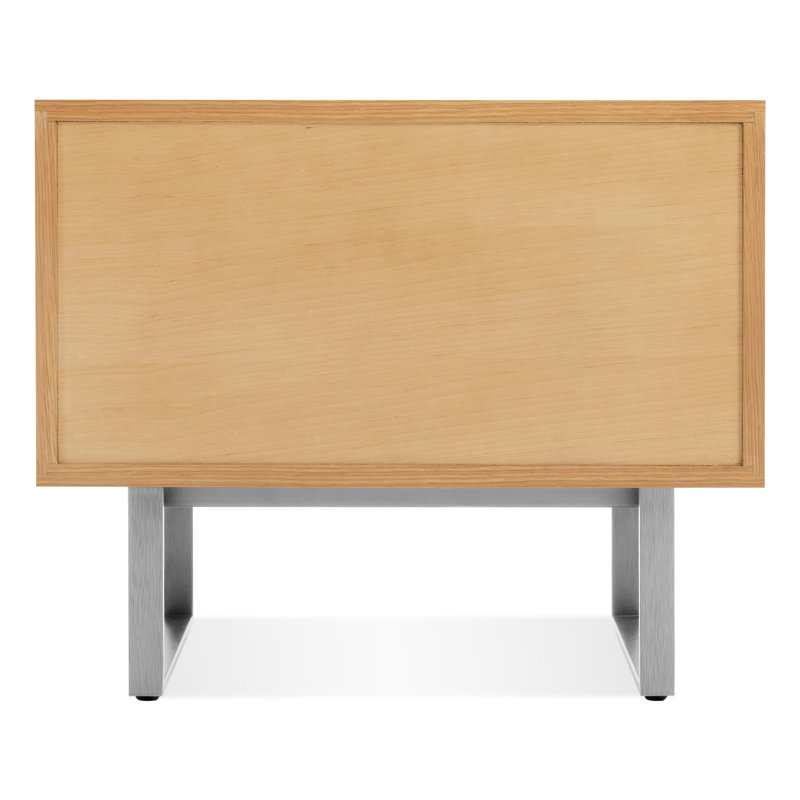 Series 11 2 - Drawer Nightstand, Silver/White Oak